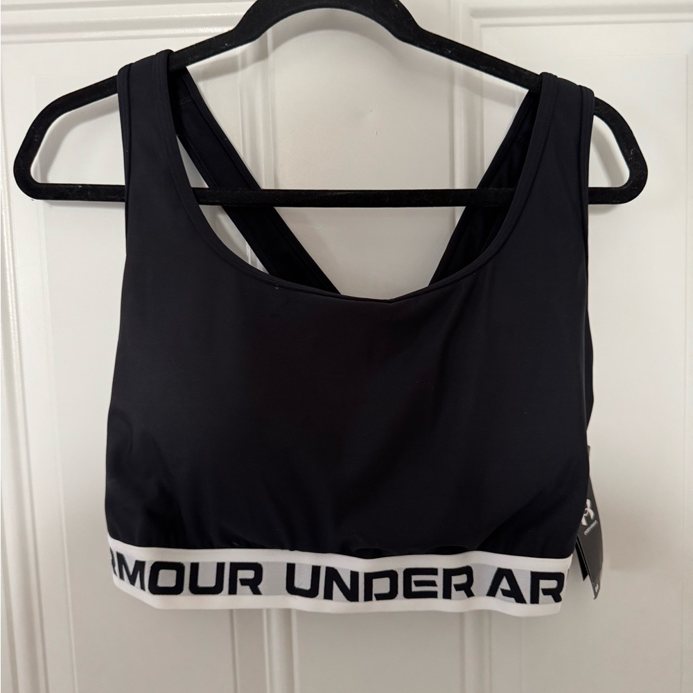Under Armour Black Racerback Sports Bra with Moisture-Wicking Fabric